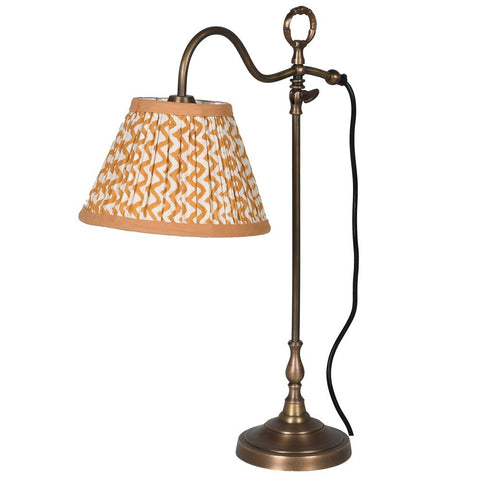 Anya Antique Brass Lamp With Ikat Shade