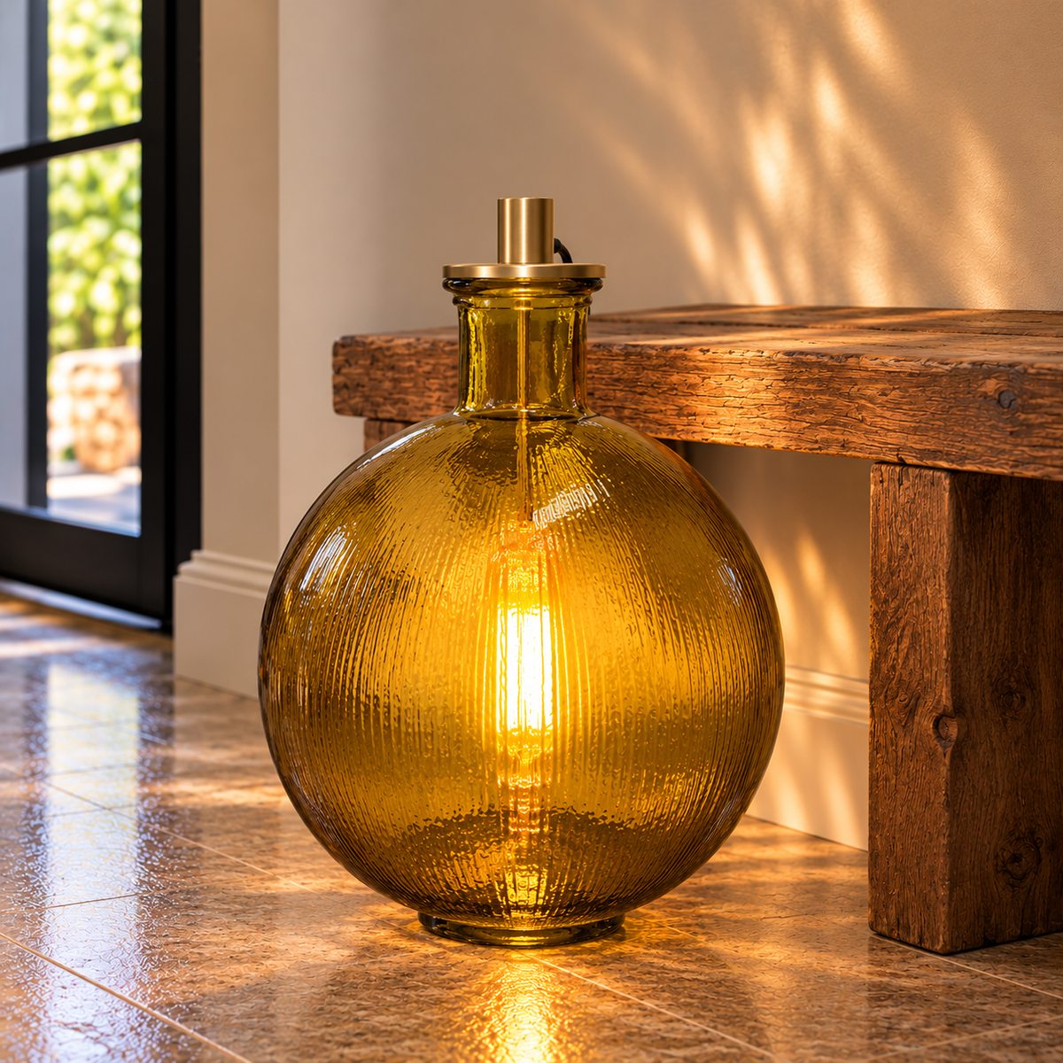 Ochre Recycled Vase - H42 x Ø34 cm
