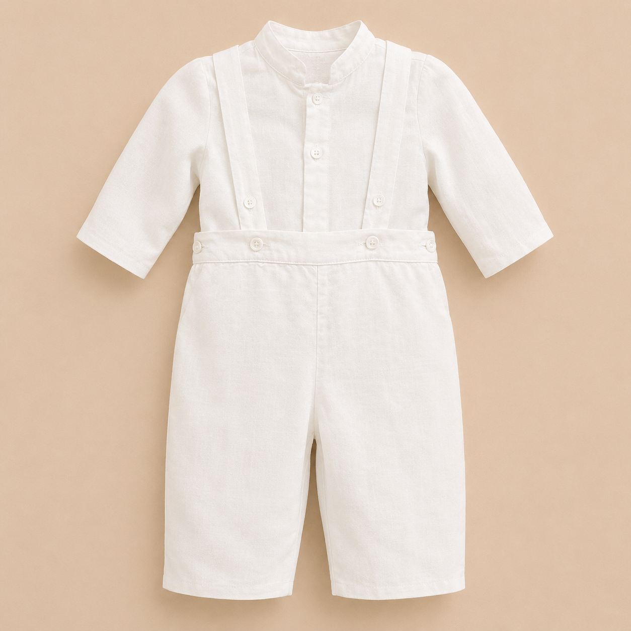 Linen Christening Set Grandfather Shirt And Trouser