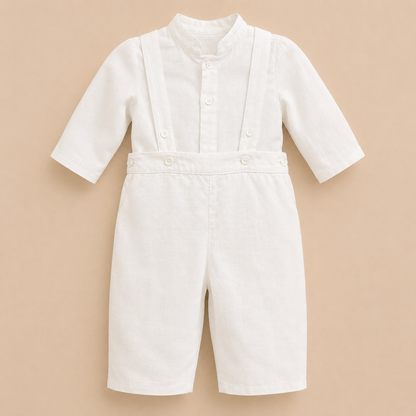 Linen Christening Set Grandfather Shirt And Trouser