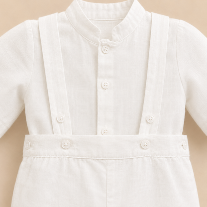 Linen Christening Set Grandfather Shirt And Trouser