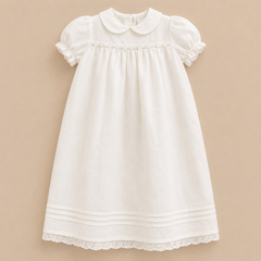 Rosebud Christening Gown Irish Linen