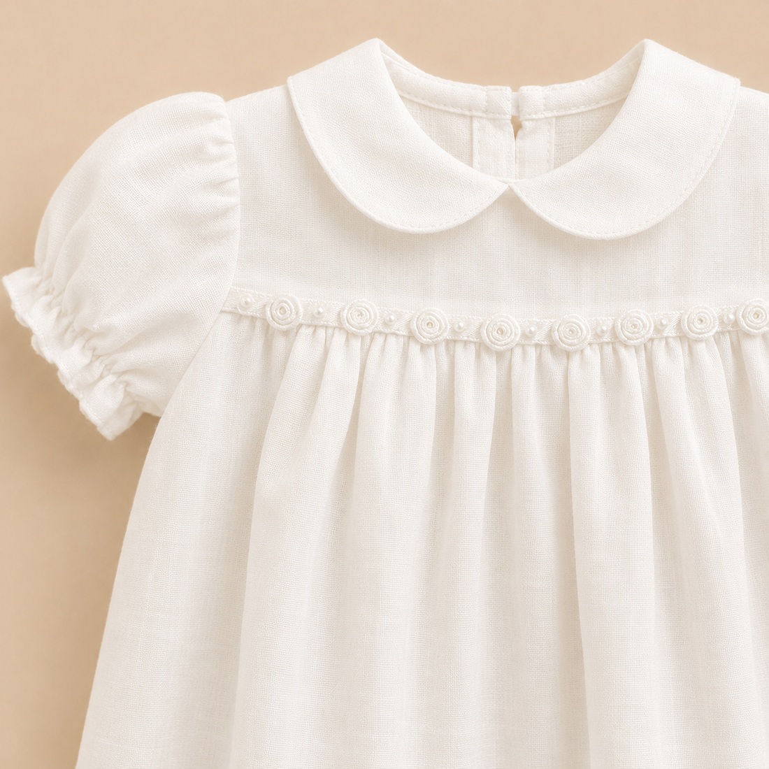Rosebud Christening Gown Irish Linen