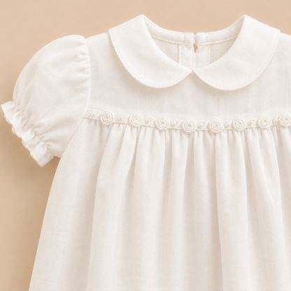 Rosebud Christening Gown Irish Linen
