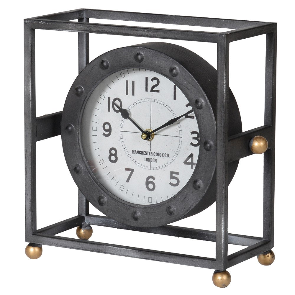 Metal Frame Mantel Clock