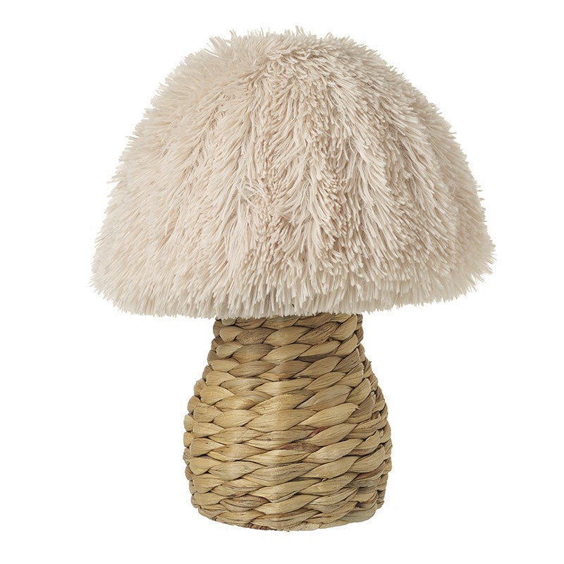 Cream Fabric Top Rattan Stem Mushroom