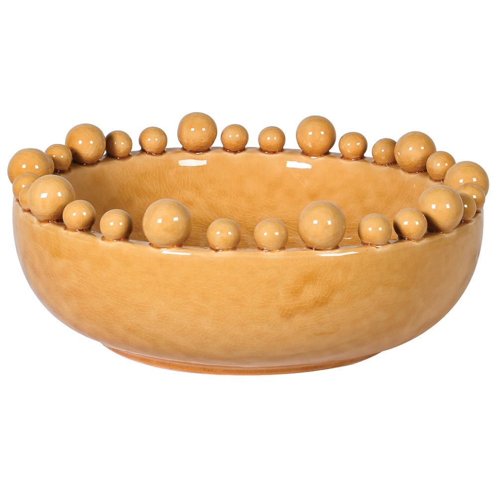 Mustard Bobble Edged Bowl