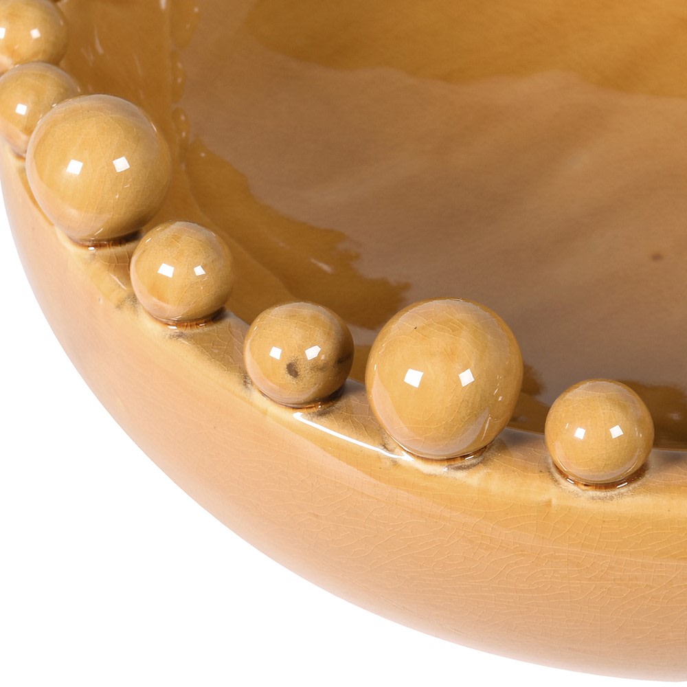 Mustard Bobble Edged Bowl