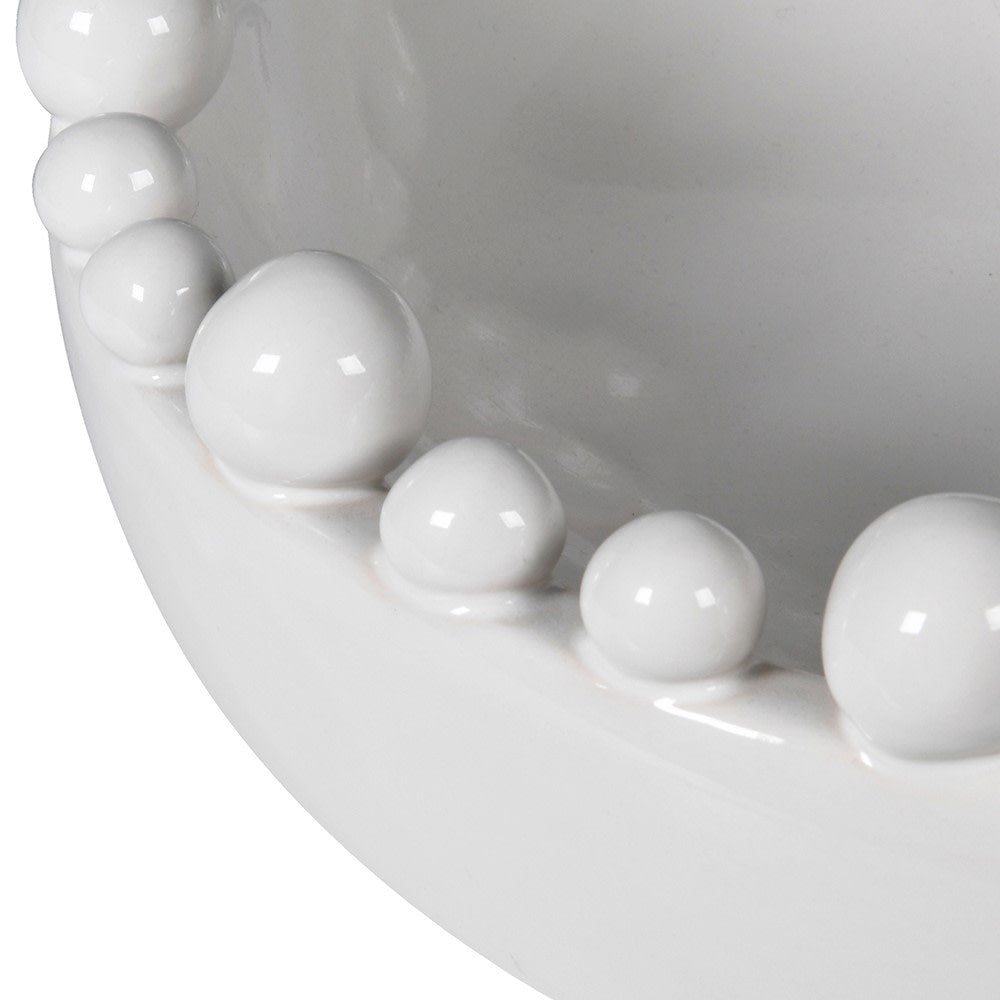 White Bobble Edged Bowl