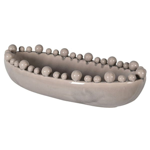 Long Bobble Decorative Bowl - Cream