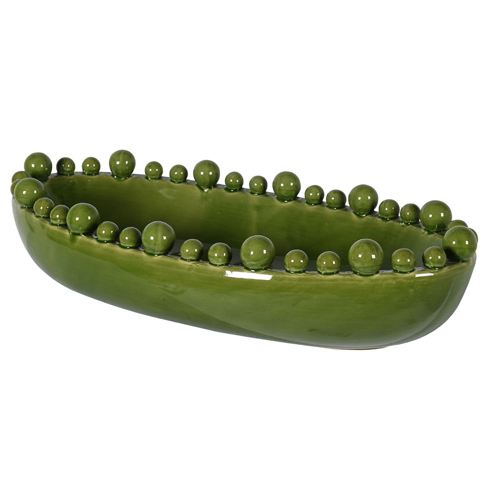 Long Bobble Decorative Bowl - Green