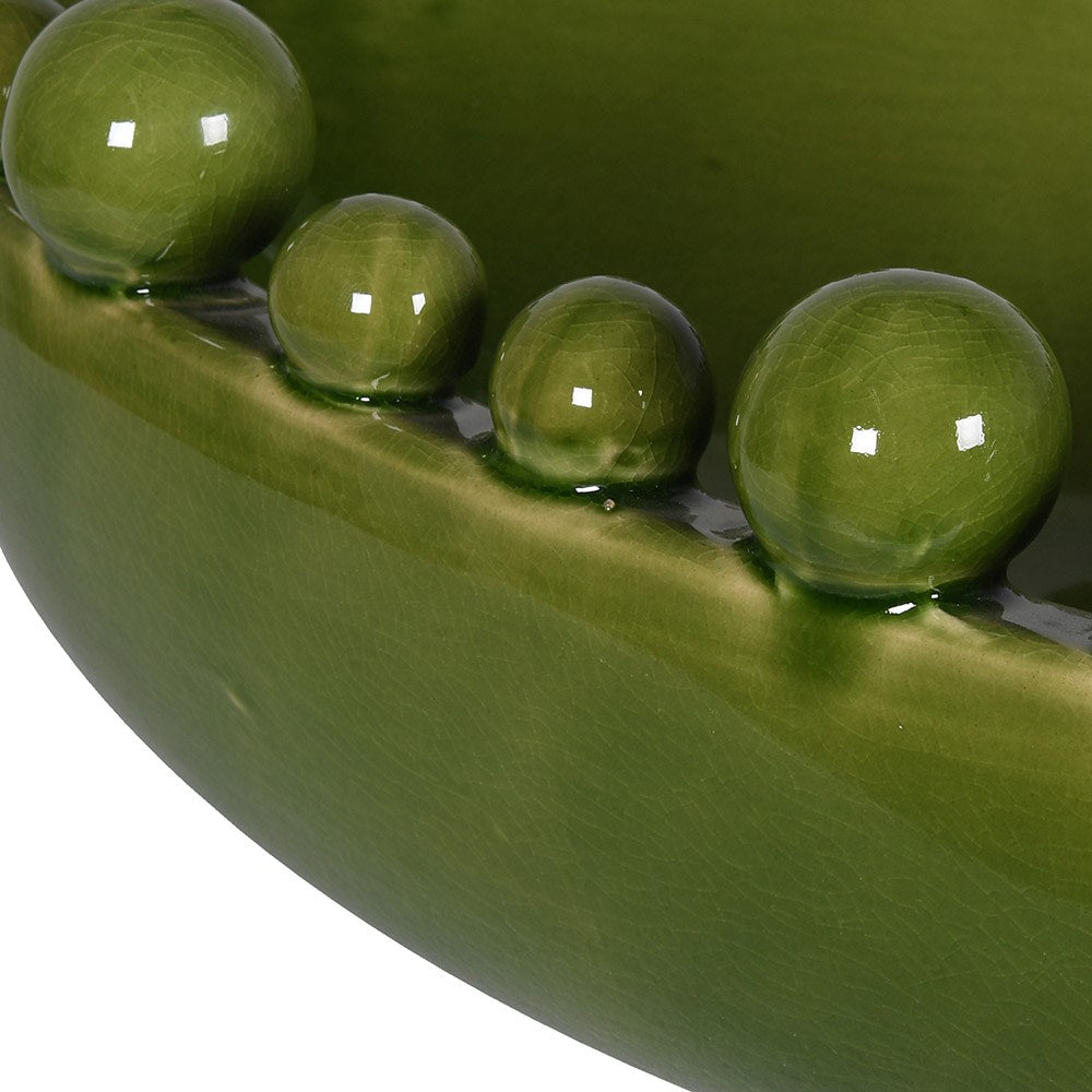 Long Bobble Decorative Bowl - Green