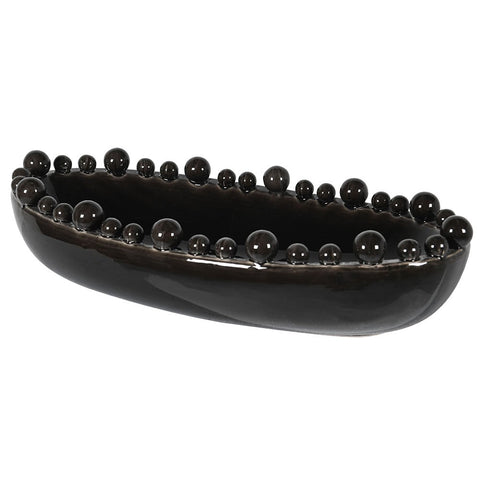 Long Bobble Decorative Bowl - Black