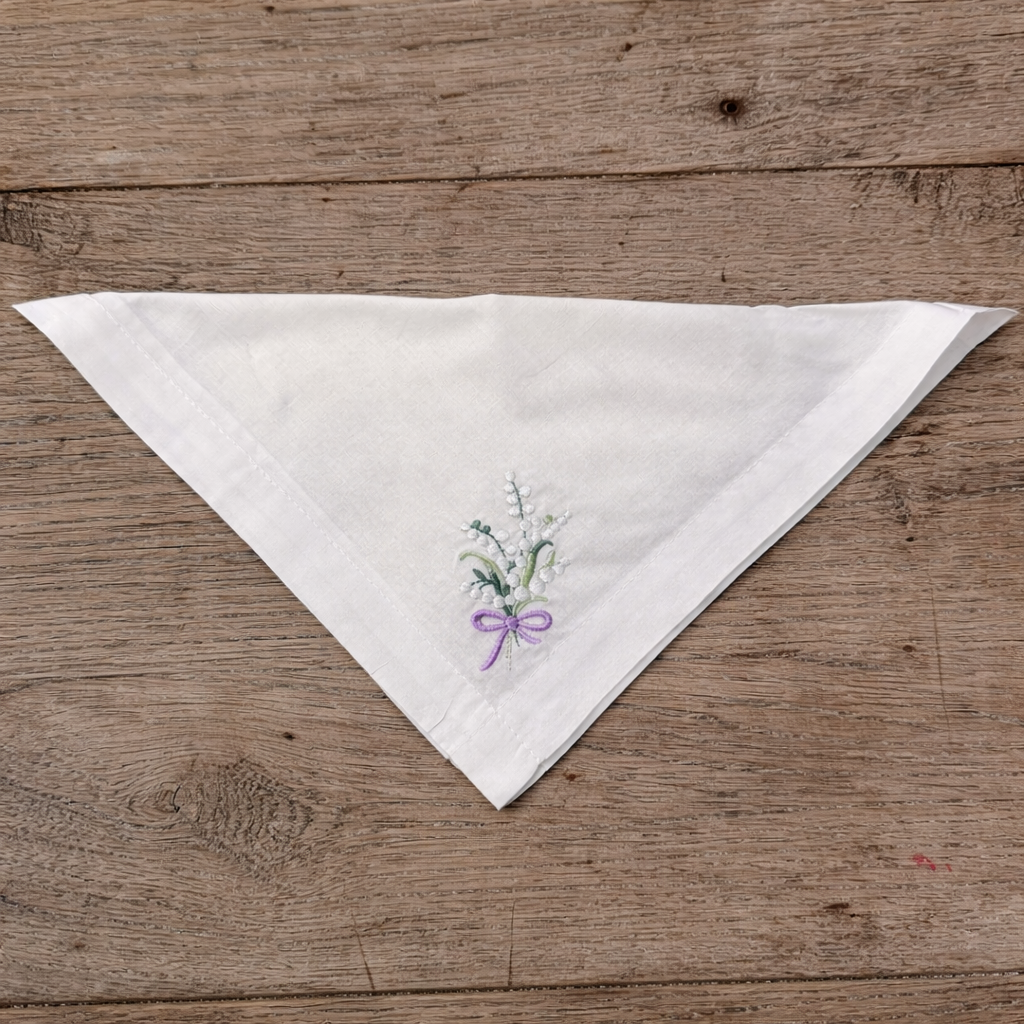 Lily Of The Valley Cotton Hankie - Purple Tie