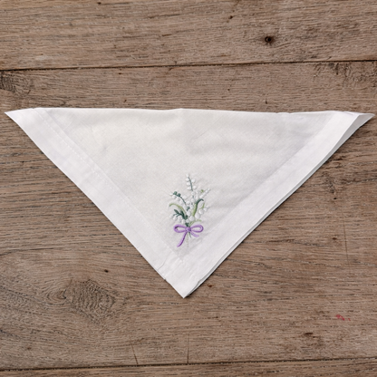 Lily Of The Valley Cotton Hankie - Purple Tie