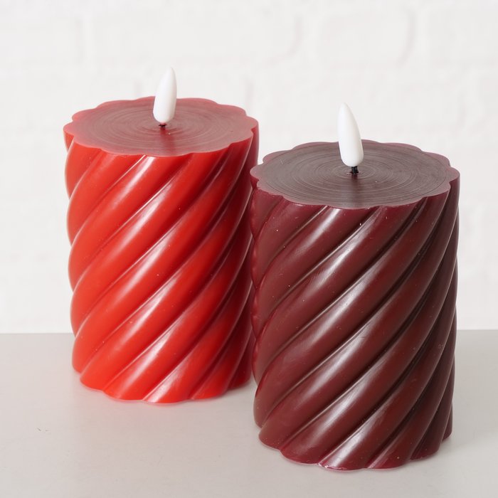 LED Twsited Candle - Red