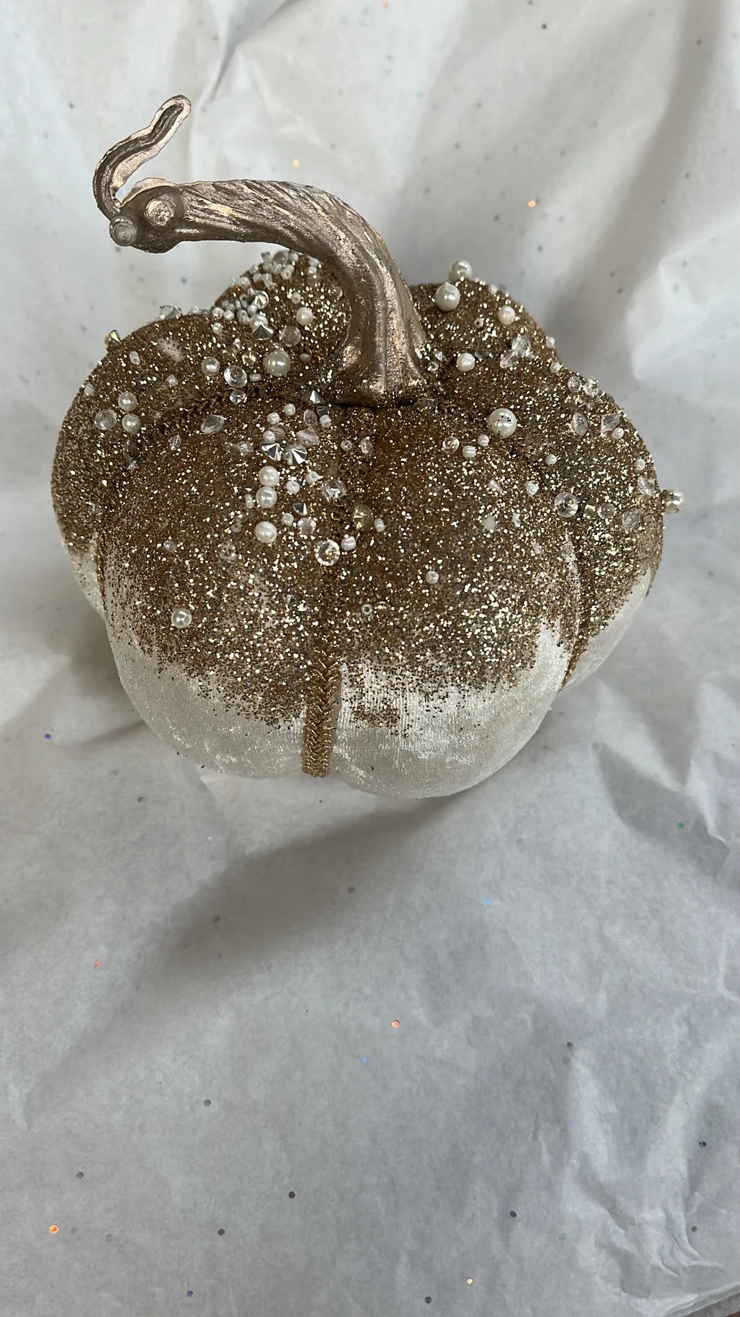 Cream Pumpkin with Beads