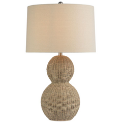 Rattan Table Lamp With Shade