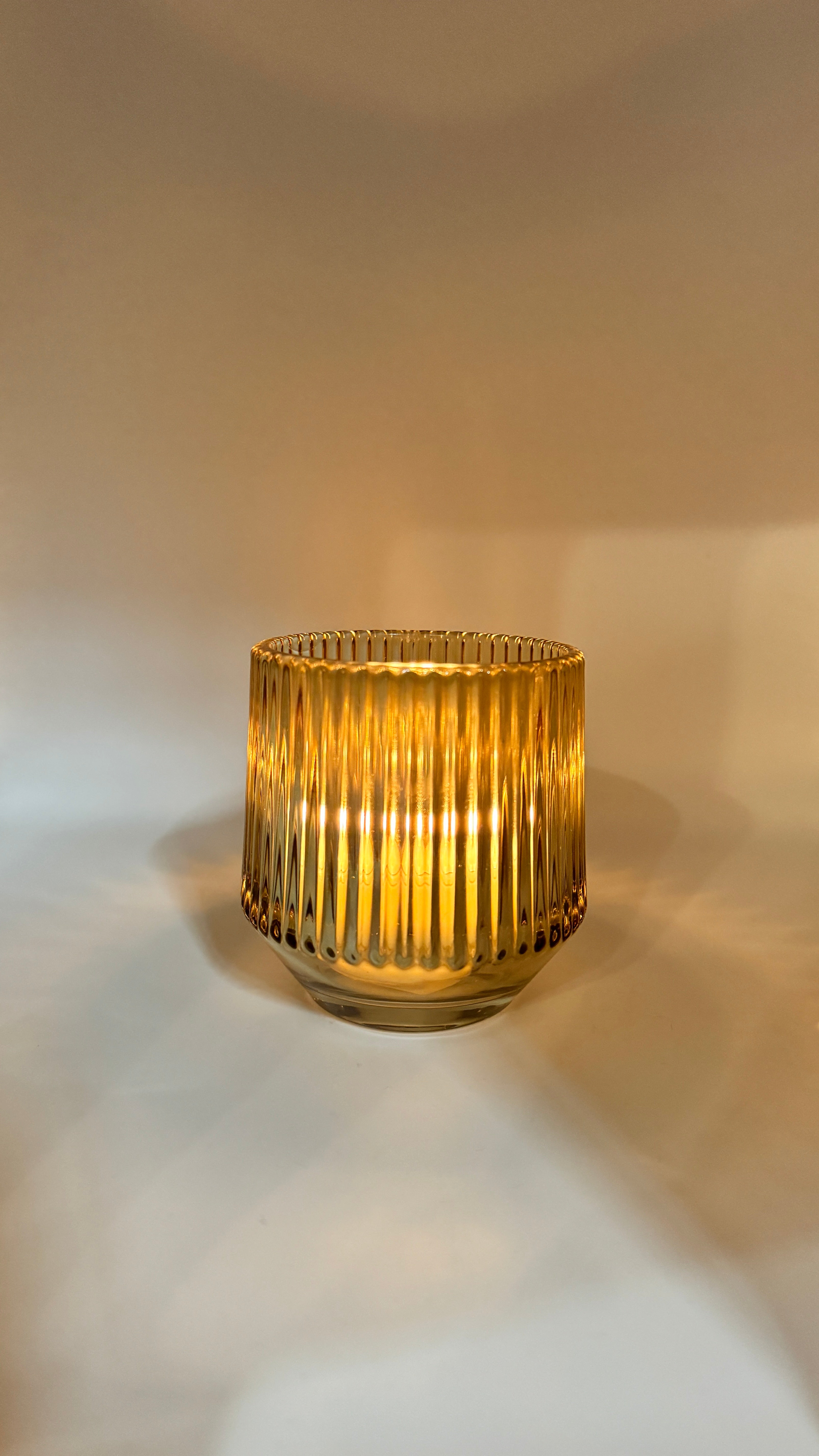 Ribbed Candle Holder - Light Green