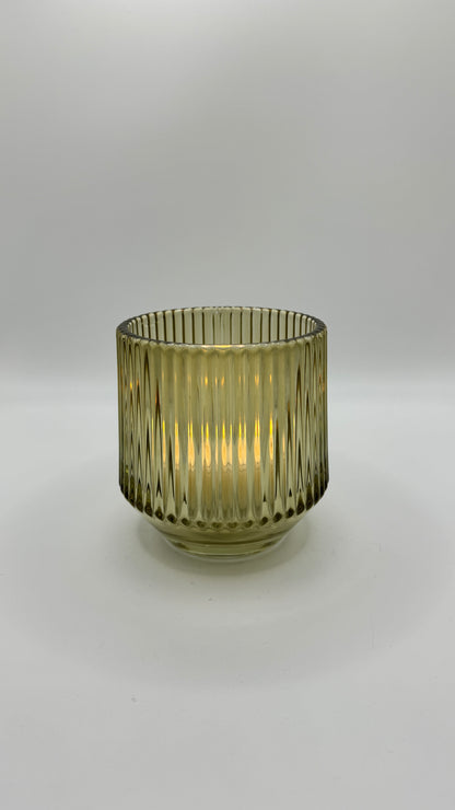 Ribbed Candle Holder - Light Green