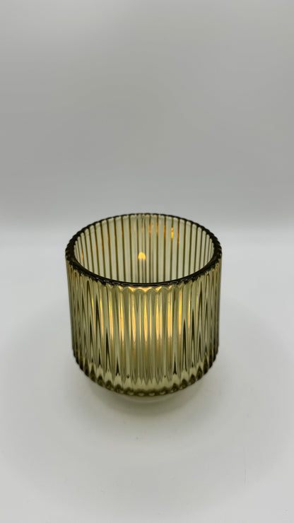 Ribbed Candle Holder - Light Green