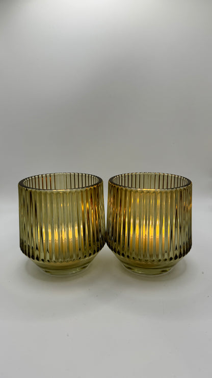 Ribbed Candle Holder - Light Green