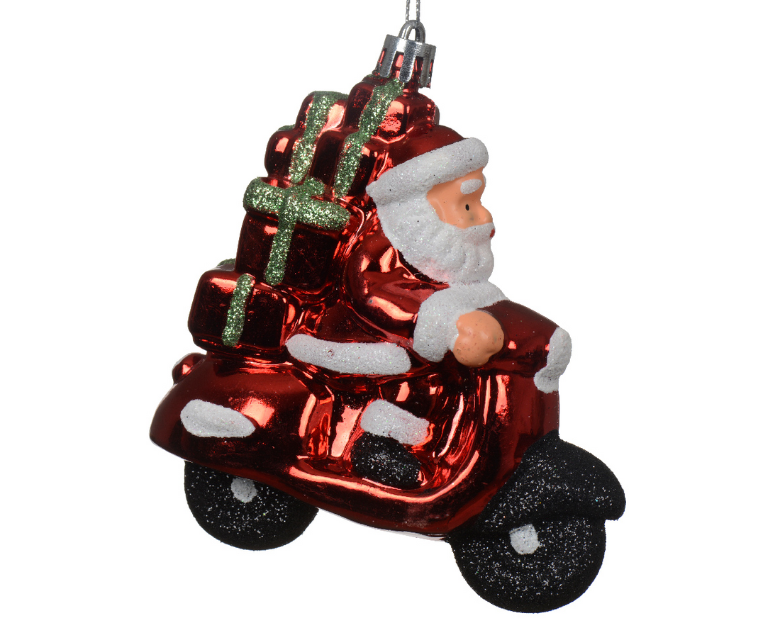 Santa Riding Motorbike Hanging Decoration