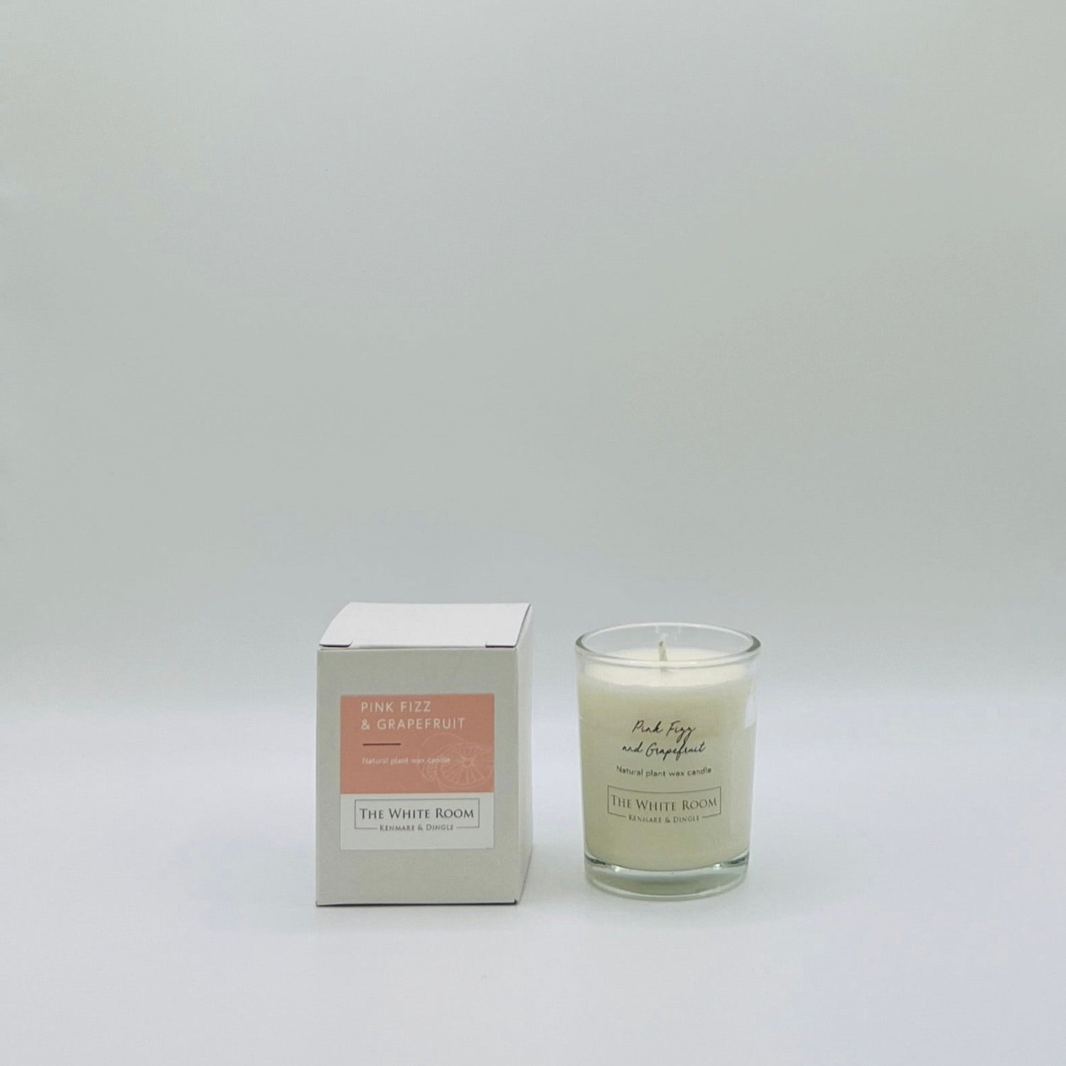 &quot;The White Room&quot; Small Scented Candle - Pink Fizz &amp; Grapefruit