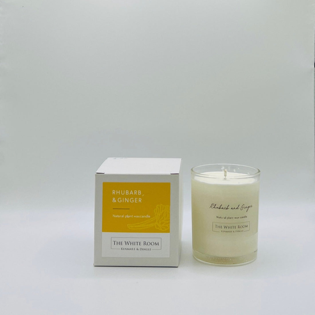 &quot;The White Room&quot; Large Scented Candle - Rhubarb &amp; Ginger