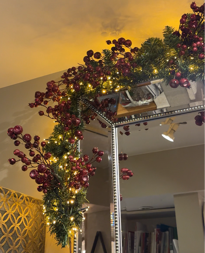 Oxblood Glitter Berry Sprig