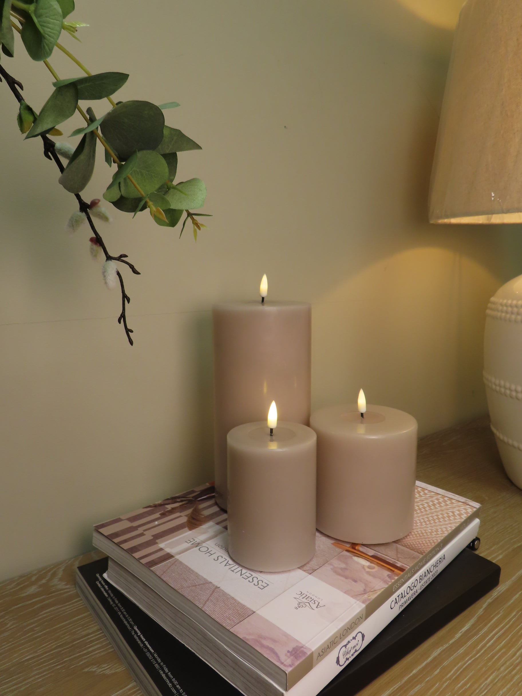 LED Candle 7.5 x 10cm - Rose Pink