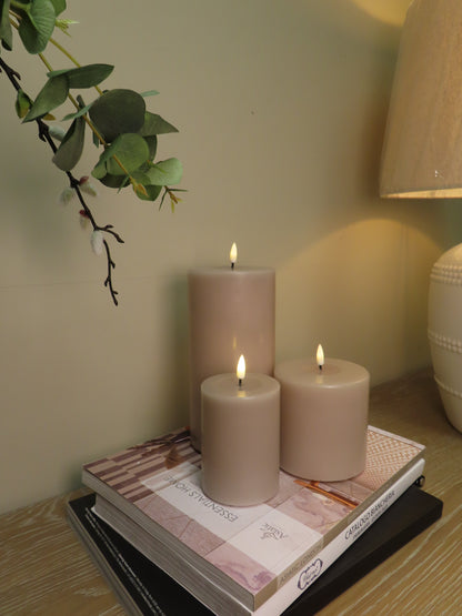 LED Candle 7.5 x 10cm - Rose Pink