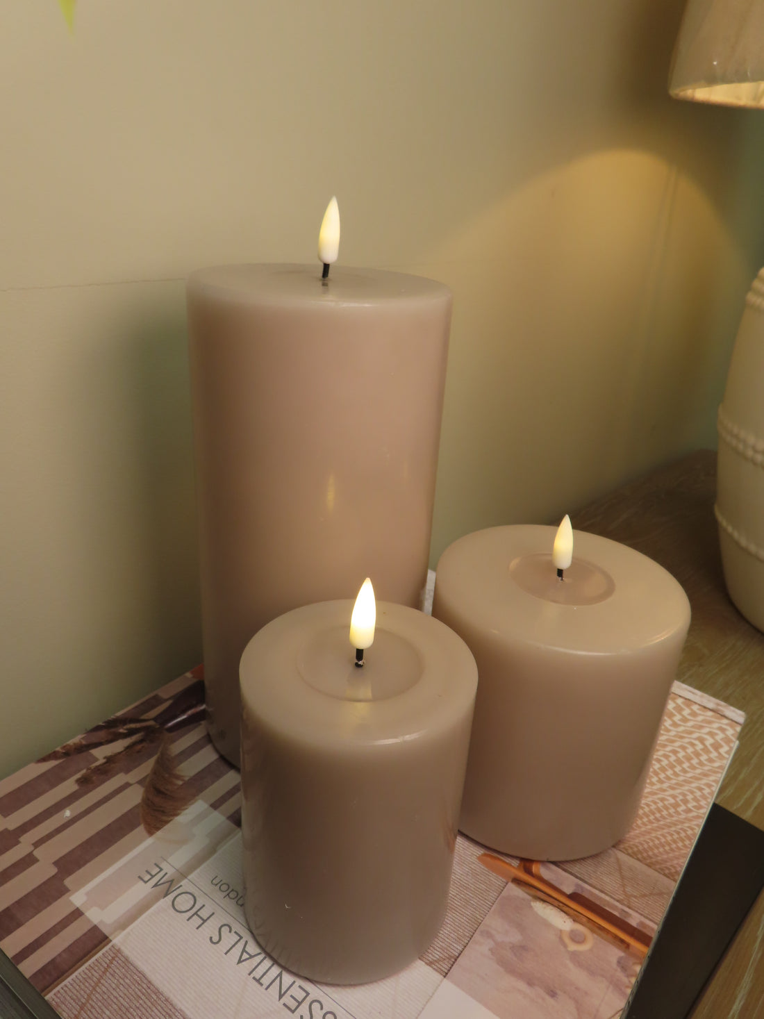 LED Candle 7.5 x 10cm - Rose Pink
