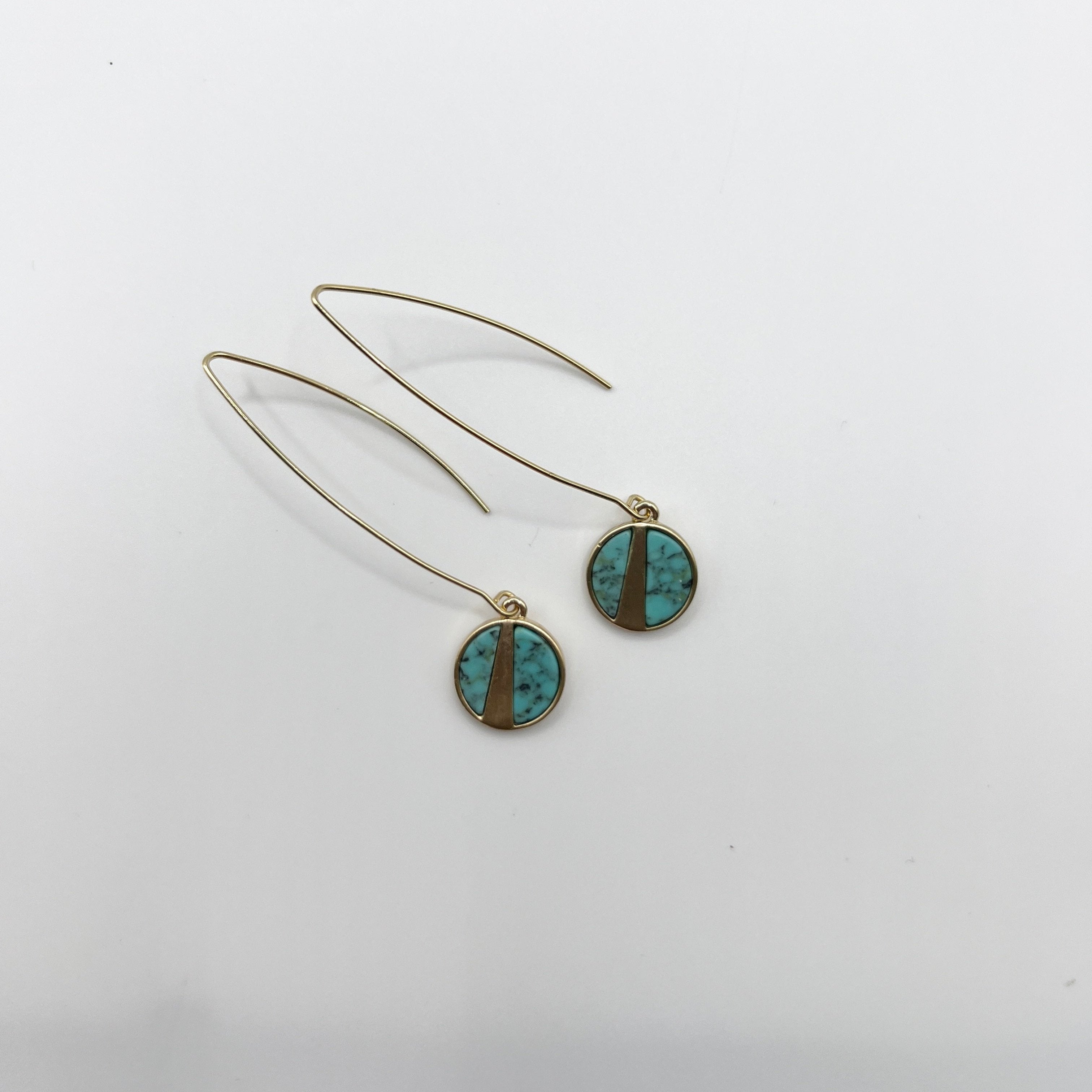 Small Round Turquoise Stone Earrings