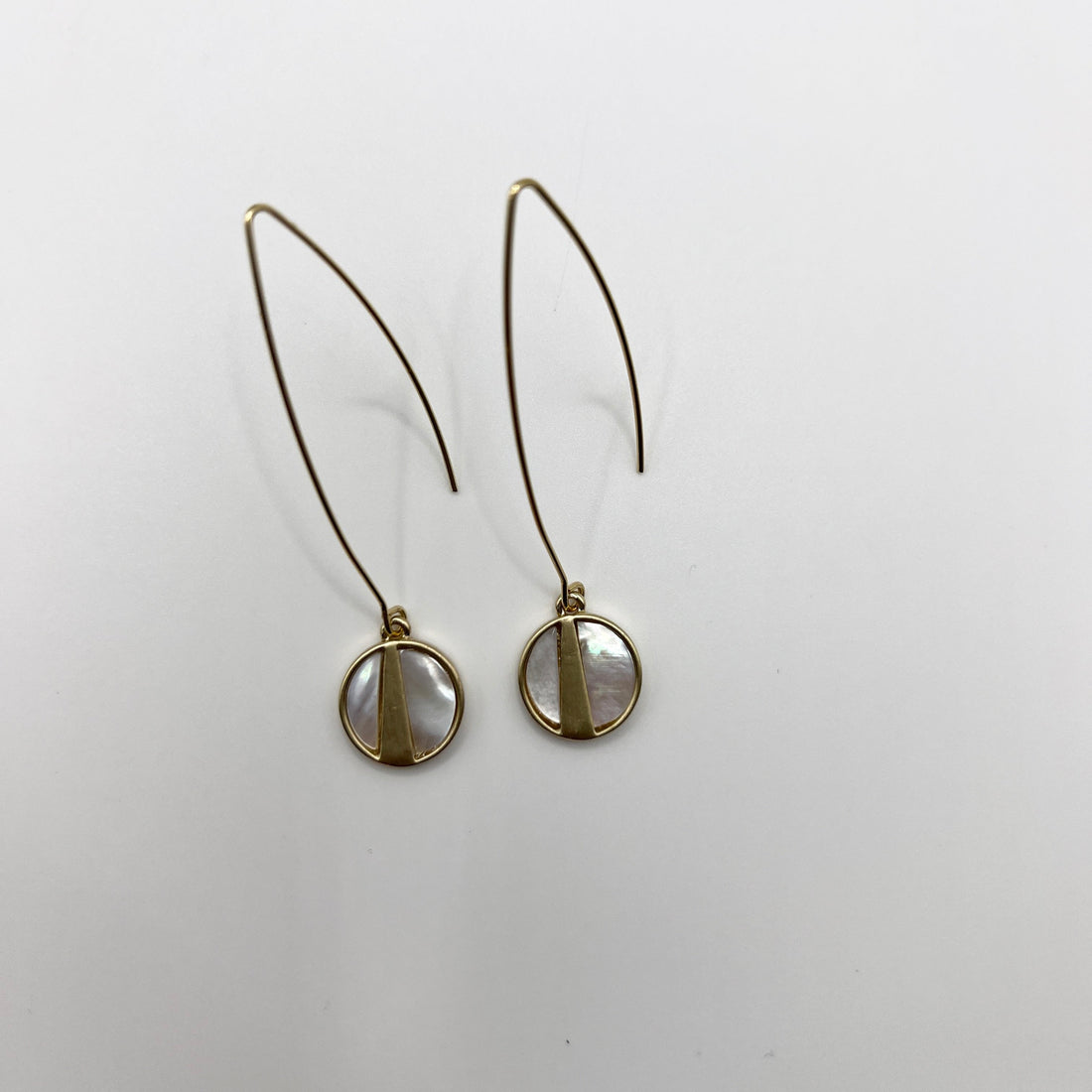 Small Round Pearl Stone Earrings