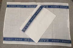 Linen White Tea Towel With Blue Stripe