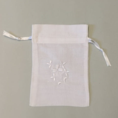 Irish Made Linen Union Sachet Bags With Embroidery