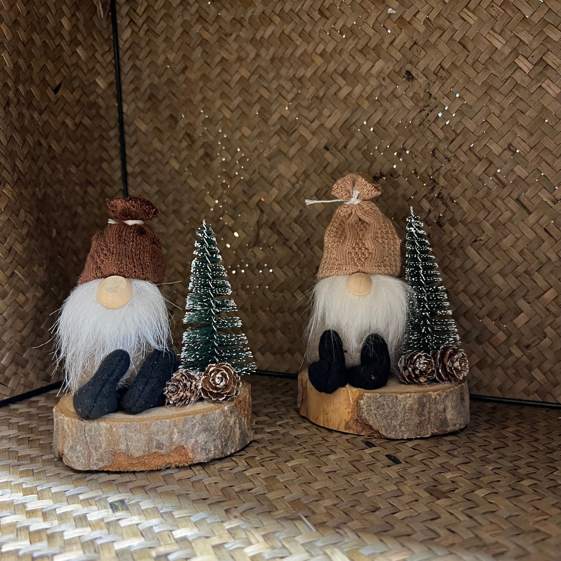 Woodland Gnome on Wooden Base