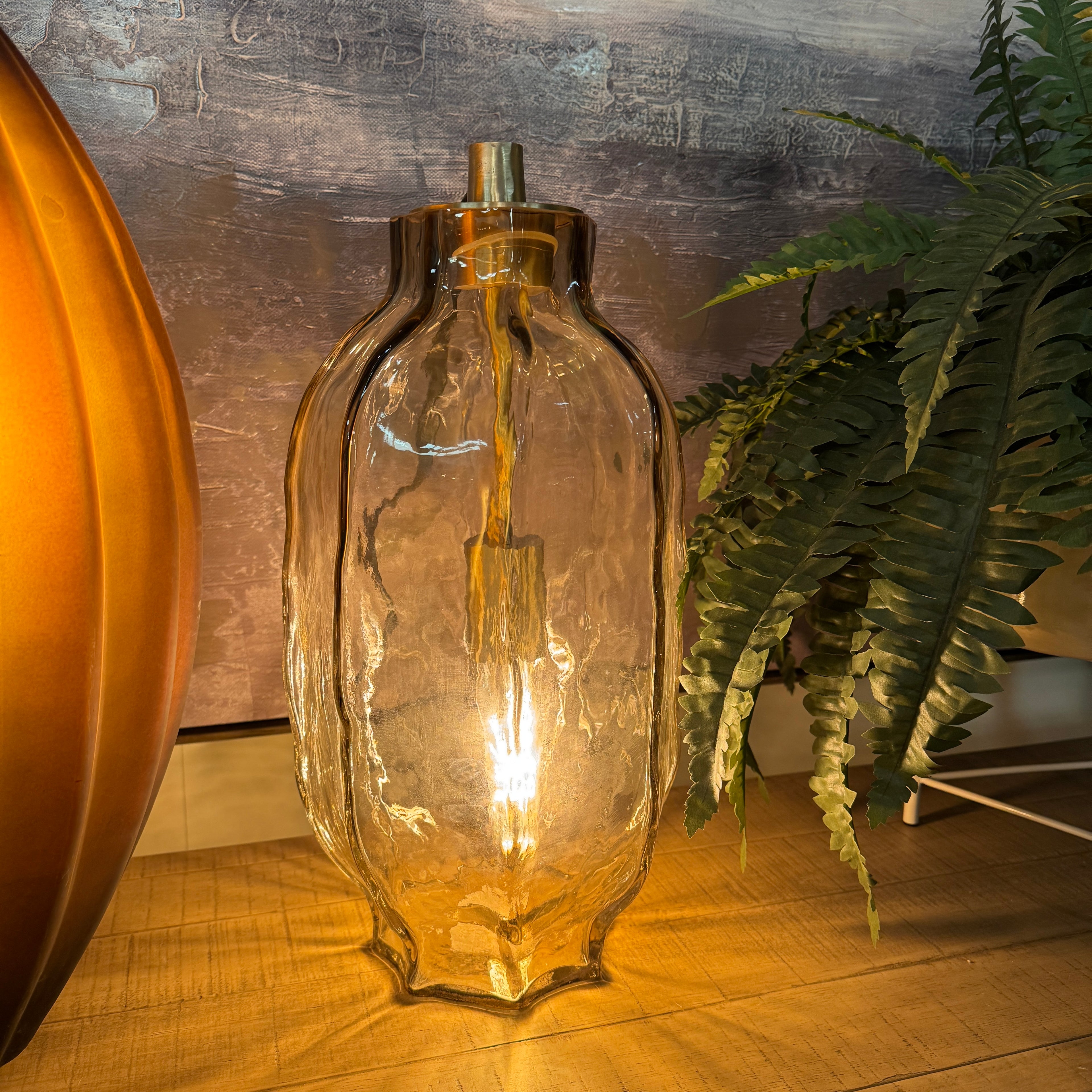 Light Brown Glass Vase Ø20,5x38 cm