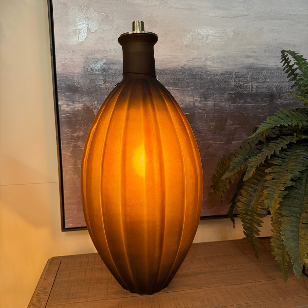 Ribbed Recycled Brown Vase 33x33x60cm