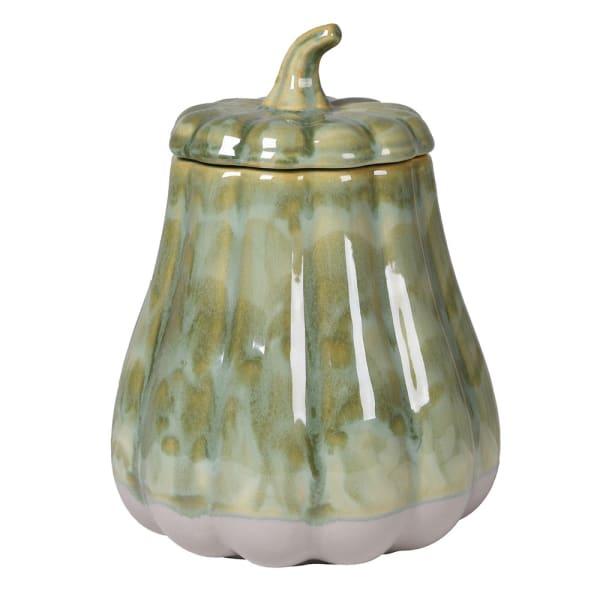 Green Pumpkin Lidded Jar