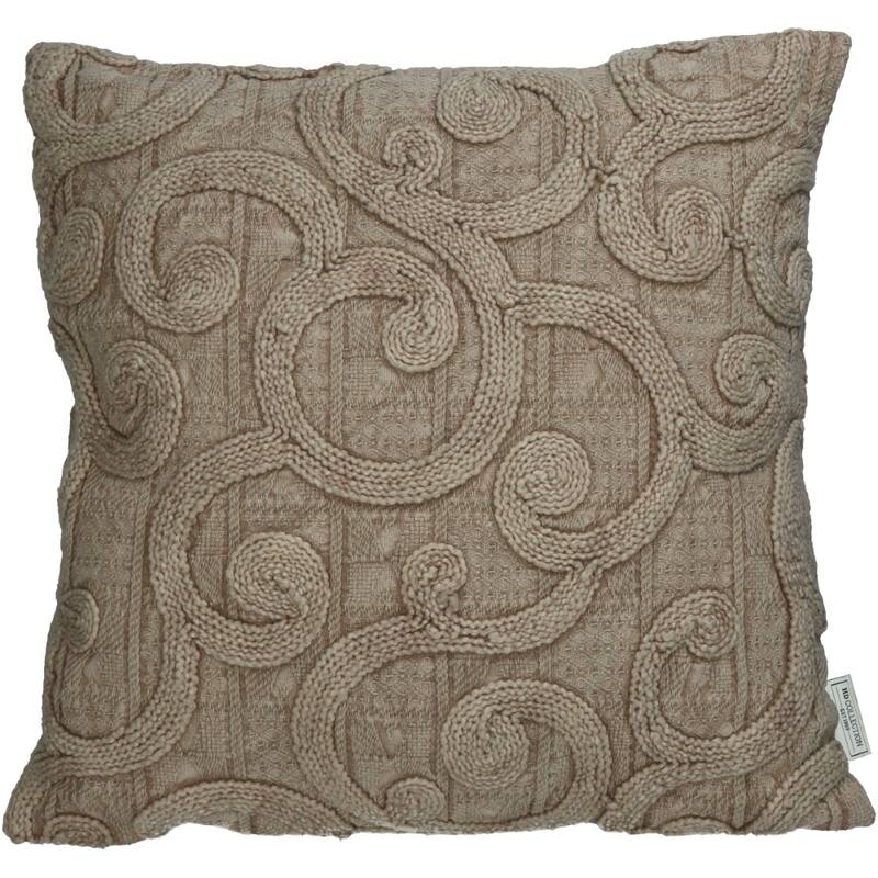 Beige Cushion Embroidered