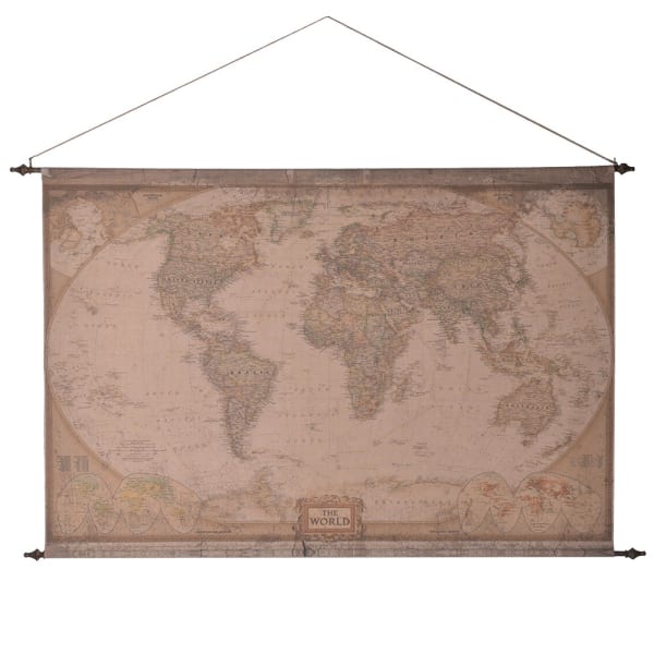 Fabric Hanging World Map