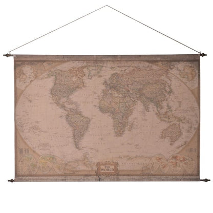 Fabric Hanging World Map