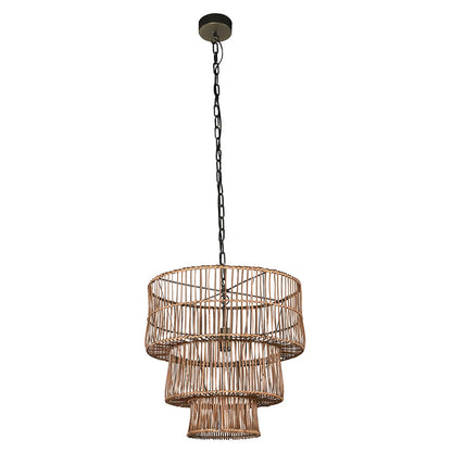 Natural Rattan 3 Tier Hanging Light