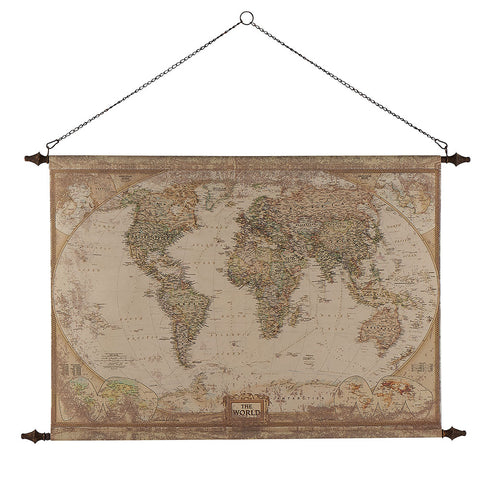 Fabric Hanging World Map