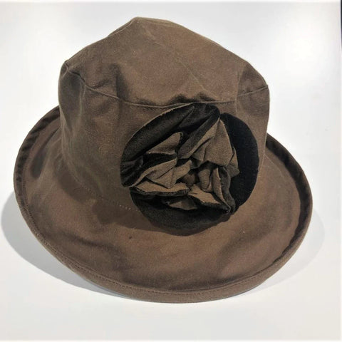 Waxed Cotton Hat 'Light Brown'