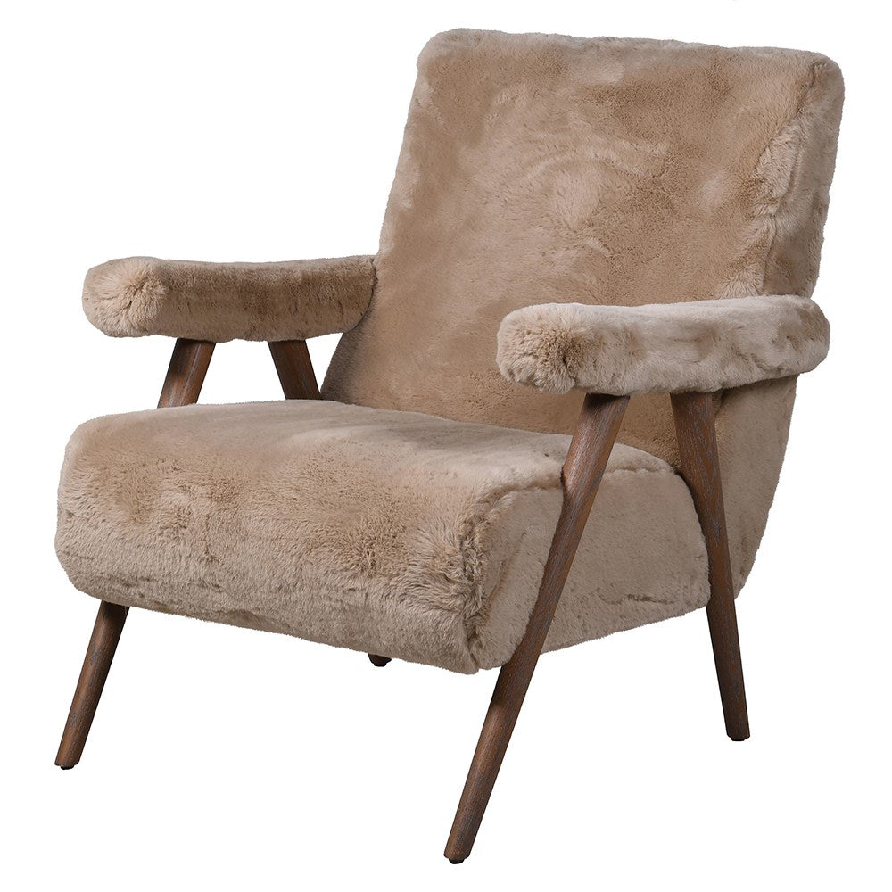 Alaski Taupe Faux Sheepskin Armchair