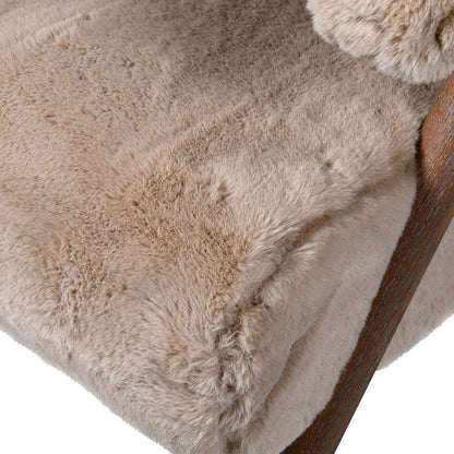 Alaski Taupe Faux Sheepskin Armchair