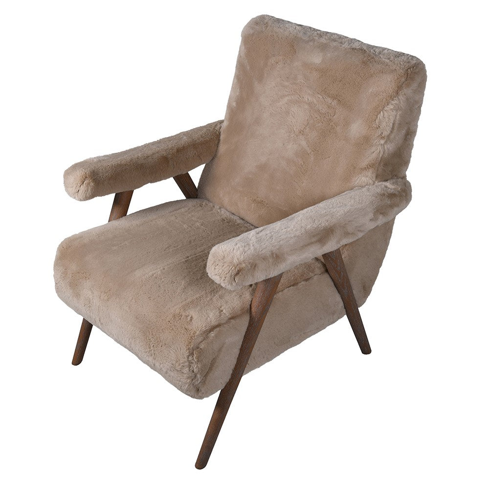 Alaski Taupe Faux Sheepskin Armchair